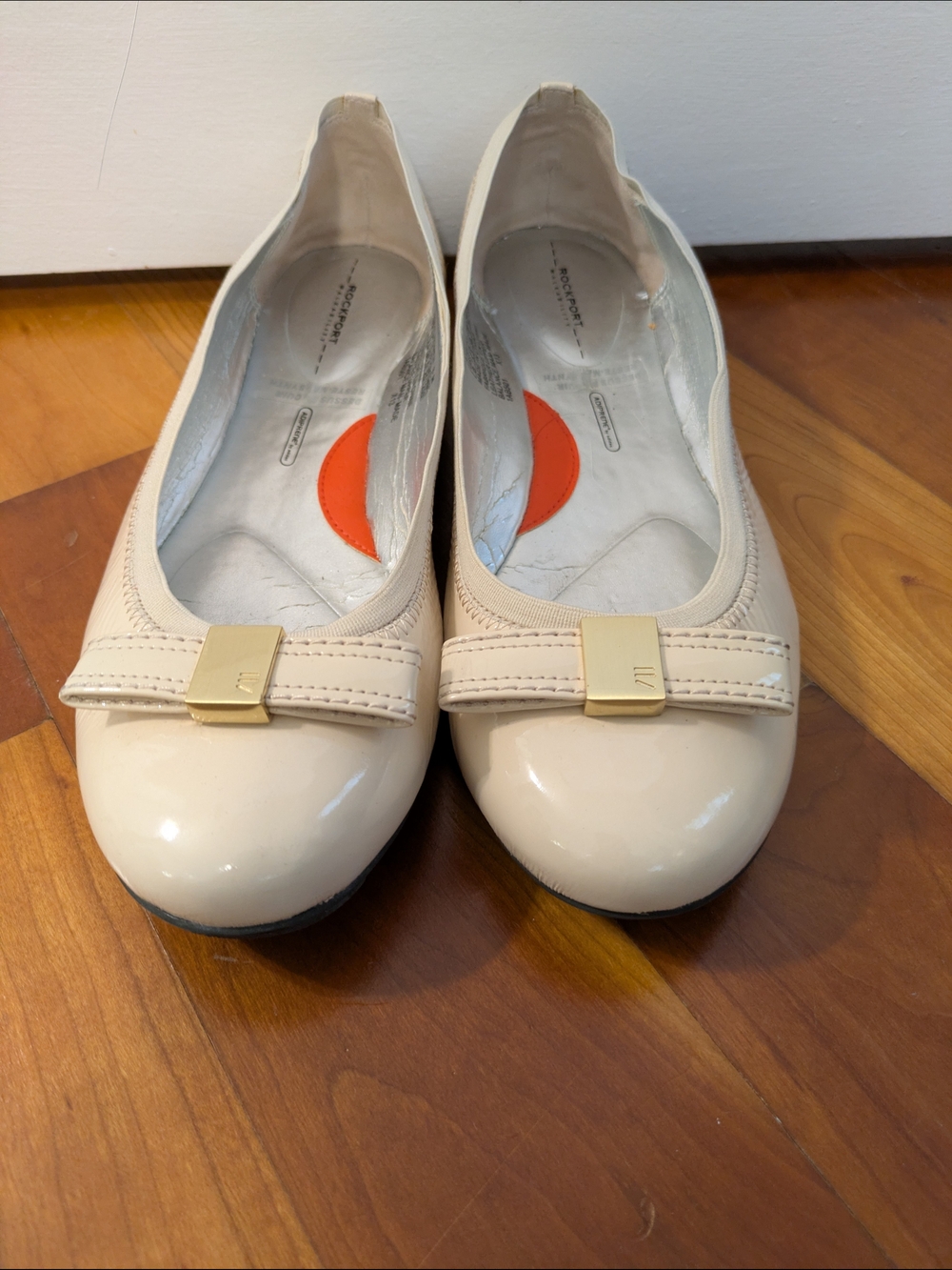 Rockport adiPRENE Cream Patent Leather Ballet Flats